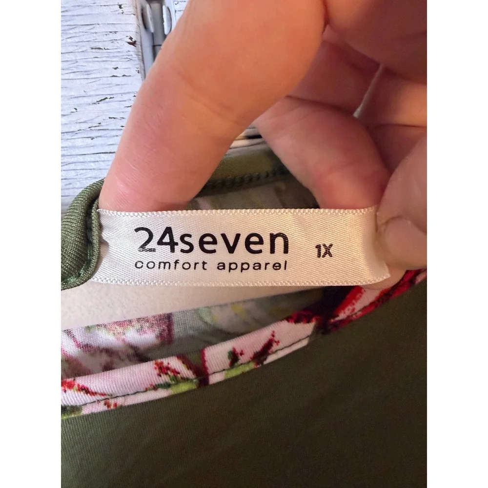 24seven Comfort Apparel Womens Dress Floral Fit‎ & Flare Pocket casual Plus Size_5